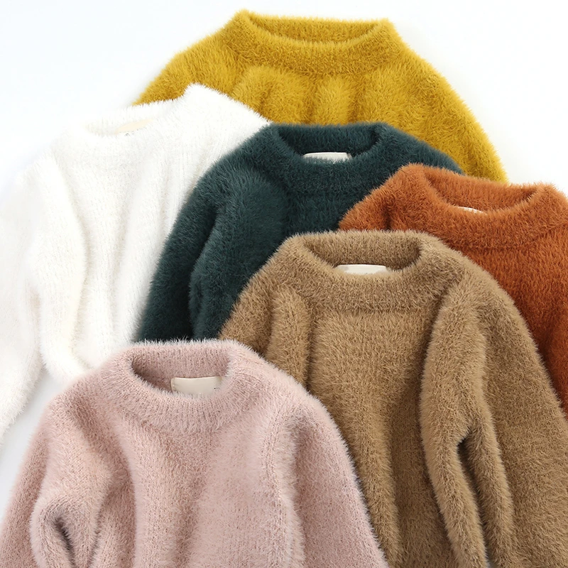 Baby Girl Winter Clothes Imitation Mink Jacket Baby Warm Coat Christmas Sweater Sweaters For Girls 1-4 Years Old Kids Sweater