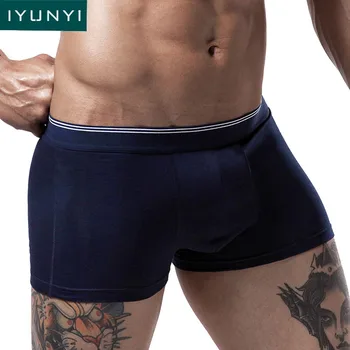 

IYUNYI High Quality Cotton Mens underwear Classical Boxer Shorts U Convex Big Pouch Gay Men Underwear Male cuaces calzoncillos