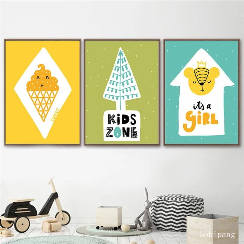 Nordic-Ice-Cream-Cartoon-Umbrella-Picture-Pattern-Modern-Poster-Wall-Art-Poster-Kit-Bedroom-Living-Room (1)
