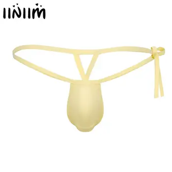

Mens Panties Gay Low Rise Tie Side Waist JJ Jockstraps Push Up Padded U Shape Sponge Bulge Pouch T-back G-string Thong Underwear