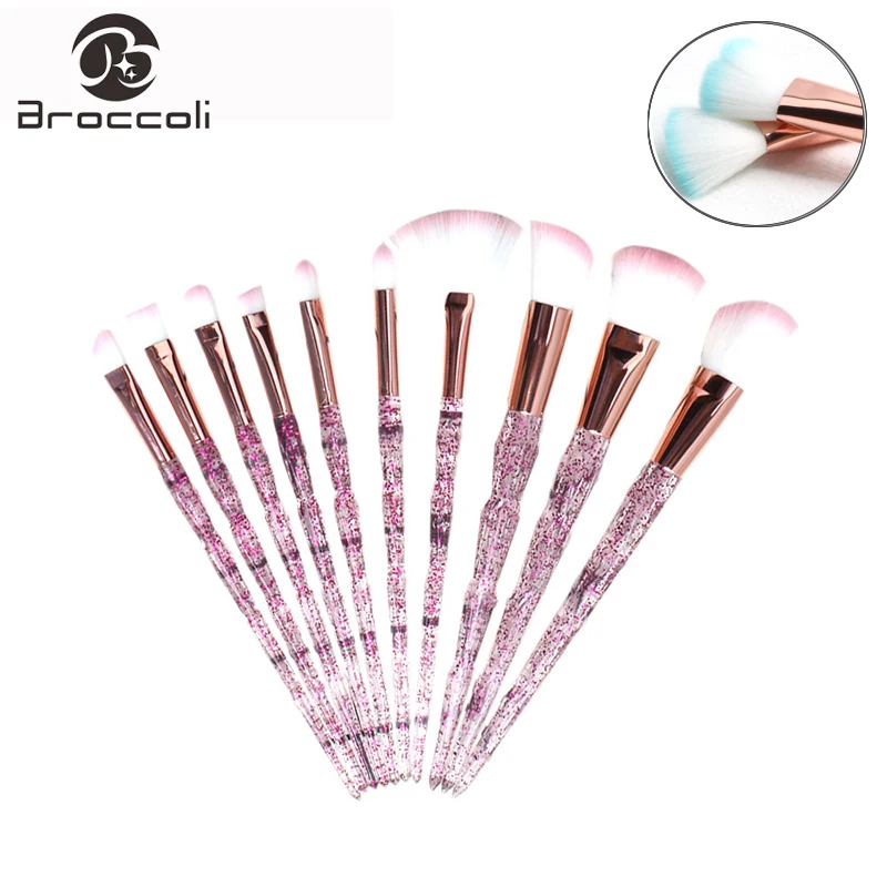 

Broccoli Eye Brush Sets Diamond Handle Makeup Brush Set Eye Shadow Lip Eyebrow Brushes Professional Lip Eyeliner Tools