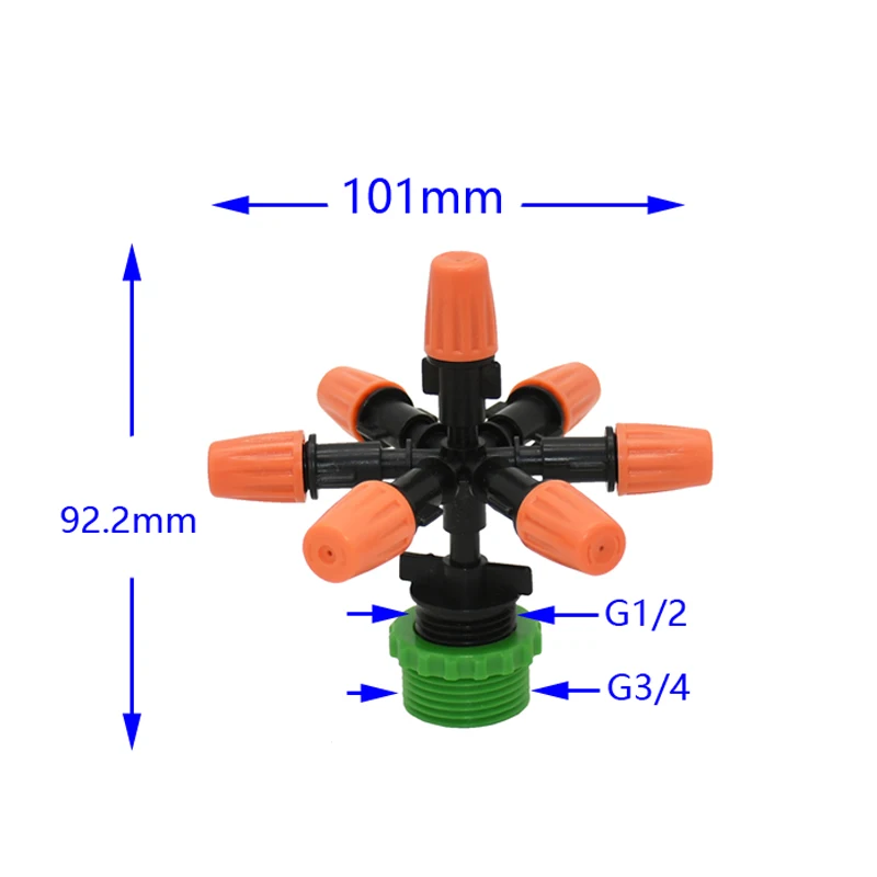 Garden Sprinkler Garden Spray Nozzle Hose Spray Nozzle Male 1/2 3/4 Water Mist Sprinkler Nozzle 7-Way Garden Sprayer Nozzle For Garden Greenhouse Irrigation Accessories 1Set