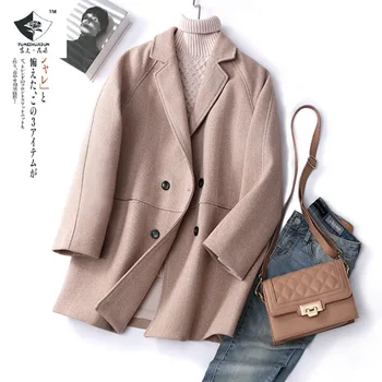 

women herringbone woolen coat winter loose medium length woolen coat suit women wool blazers woolen suits women wool jackets