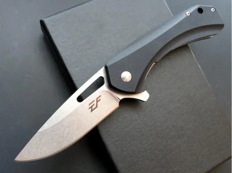 black EF74 D2 лезвие G10 Ручка тактический охотничий кемпинг EDC походный складной нож мульти инструменты карманный нож для выживания Рождественский подарок для человека - Цвет: black