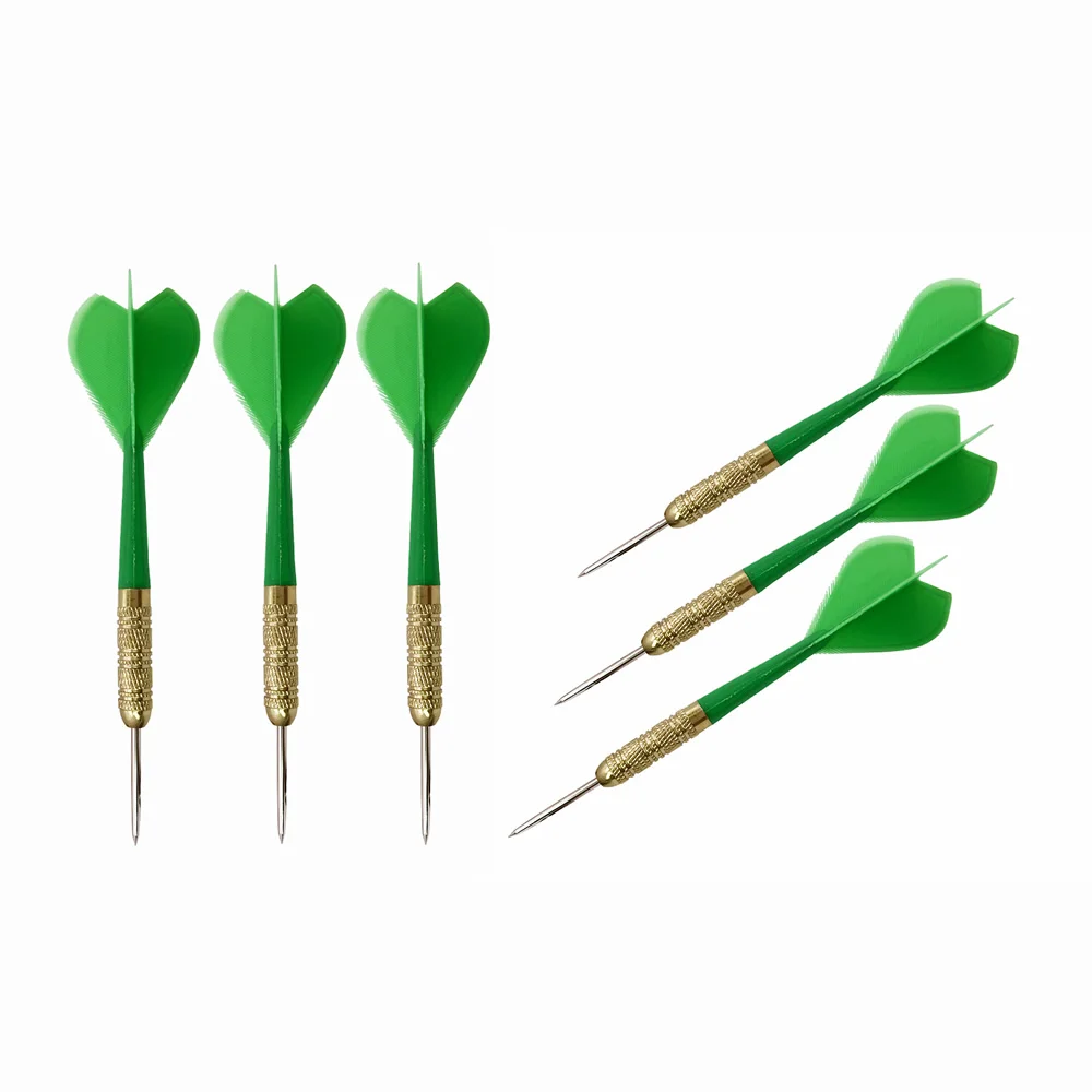Зеленый 6pcs/lot 10g 136mm Mini Darts Integral Type PC Shaft Metal Needle Darts for Dartboard Indoor Game - Цвет: Зеленый