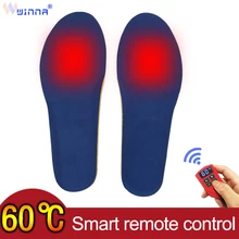 

2000mAh Electric Heated Insoles LED Wireless Remote Control EVA Rechargeable Foot Warmer Sports Shoes Pads Size 35-46 Can Be Cut