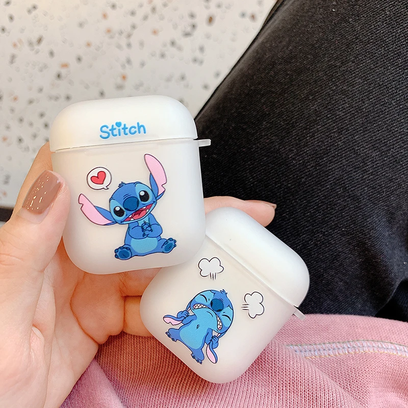 Cartoon Stitch Pet elf Soft silicon Wireless Earphone Charging Cover bag for Apple AirPods 1 2 Bluetooth Box Headset case coque