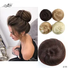 Xuanguang bagundas clipe chignon donut gary cor marrom 30g almofada de Pane de cabelo Elastico corda de cabelo extensъyes de