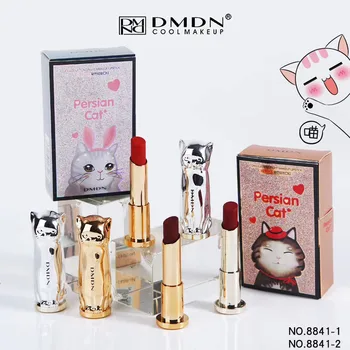 

1PC moisture lipstick lovely cate designed gold silver apperance long lasting waterproof sexy red brown cherry lip cream MA065