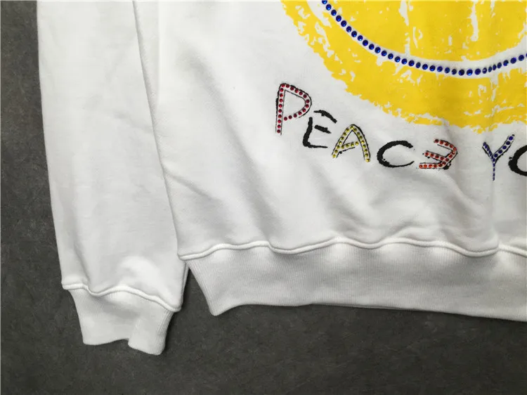 Новинка 19 роскошные высокие мужские толстовки с капюшоном с бриллиантами Peace You up толстовки с капюшоном вельветовый хлопковый утепленный флисовый пуловер# E01