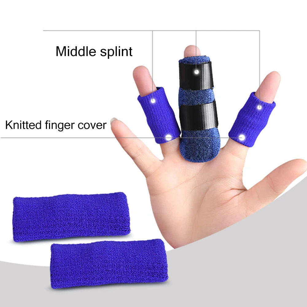 Finger splint brace shown in cross section demonstrating the aluminum alloy insert embedded within the sponge composite and nylon latex construction that holds the finger in a supported extended position during daily wear typing driving and nighttime use.