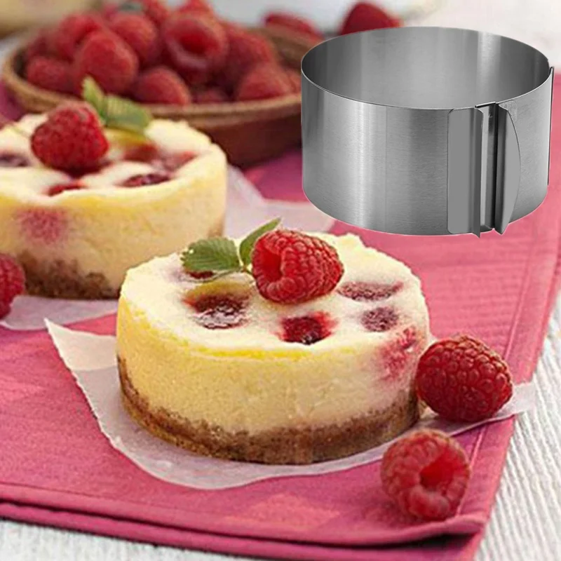

Cake Mould Dessert Round Stainless Steel Candy Mold DIY Chef Family Kitchen Adjustable Durable Sturdy Baking Mold