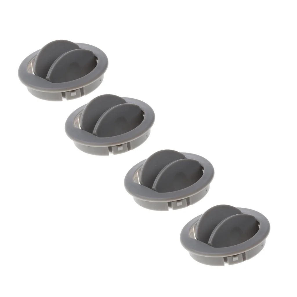 4x Car RV Side Vent Outlet Air Conditioning Deflector Outlet Universal (Grey)