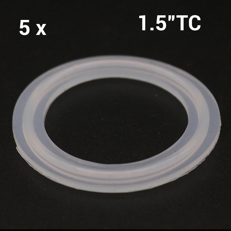 Silicone Gasket - 1.5" Tri Clover, 5 pcs/lot, Food Grade, High Temperature, Brewer Hardware