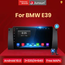 Junsun v1 android 10.0 ai controle de voz rádio do carro multimidia player de vídeo gps para bmw e39nenhum 2 din 2din dvd autoradio