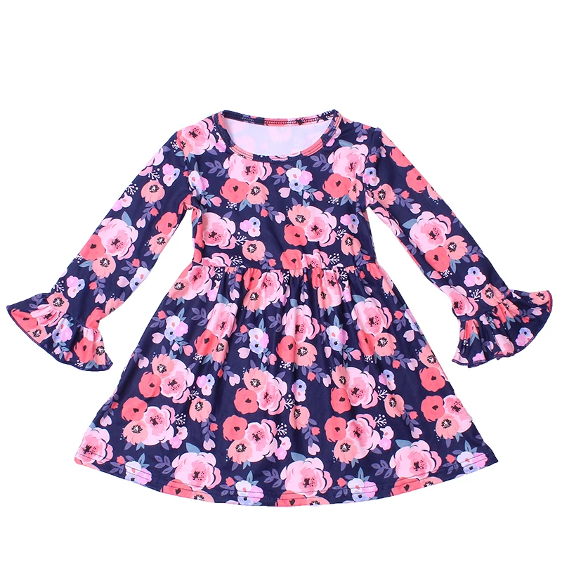 Для маленьких девочек, с цветами Платье с рисунком на День Святого Валентина; платье с широкими рукавами, детская модная одежда для девочек бутик молочный шелк платье костюм