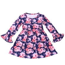 Для маленьких девочек, с цветами Платье с рисунком на День Святого Валентина; платье с широкими рукавами, детская модная одежда для девочек бутик молочный шелк платье костюм