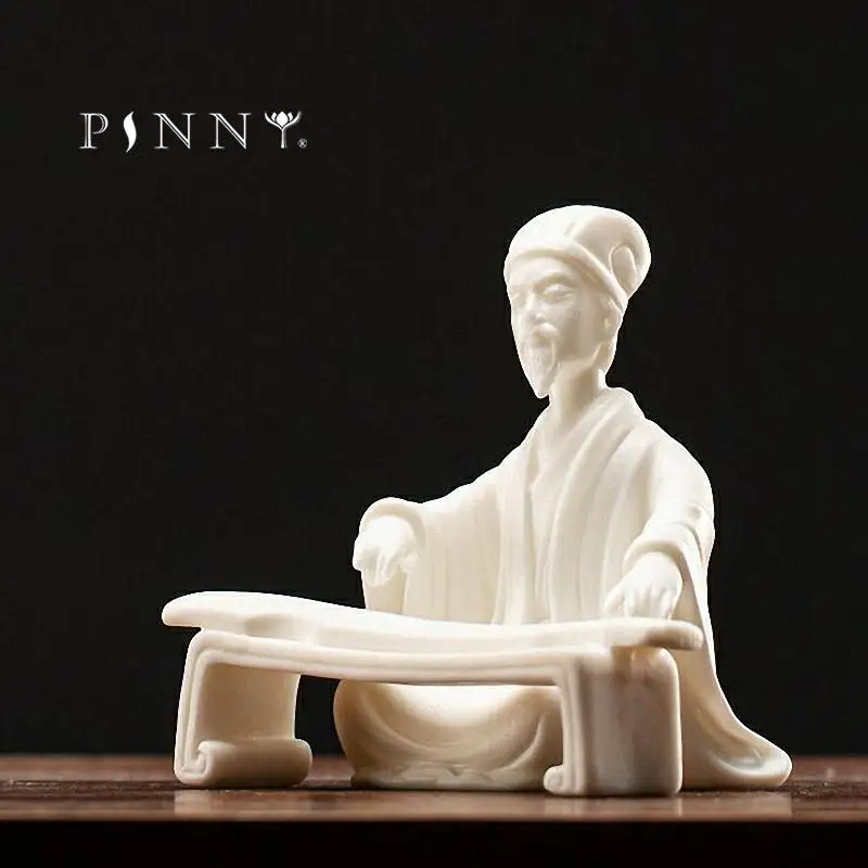 

Креативные белые фарфоровые чайные украшения PINNY, керамические декоративные статуи s Zen для дома, Керамические ремесла, декоративные