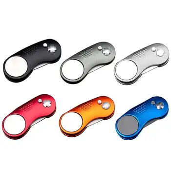 

Metal Foldable Golf Divot Fork Tool with Button Magnetic Club Portable For Golf C3E0