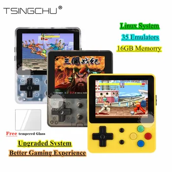 

TSINGO DIY Linux System LDK Game Console 16GB Memory 1000+ Games 2.6inch Screen AV Output Retro Handheld Pocket Mini Game Player
