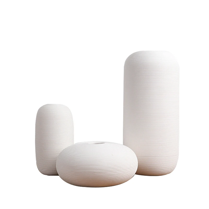 Ceramic Vase Decoration for Tea House Hotel, Zen Style Flower Drying Device, Modern and Simple, Living Room and Porch Decoration 3