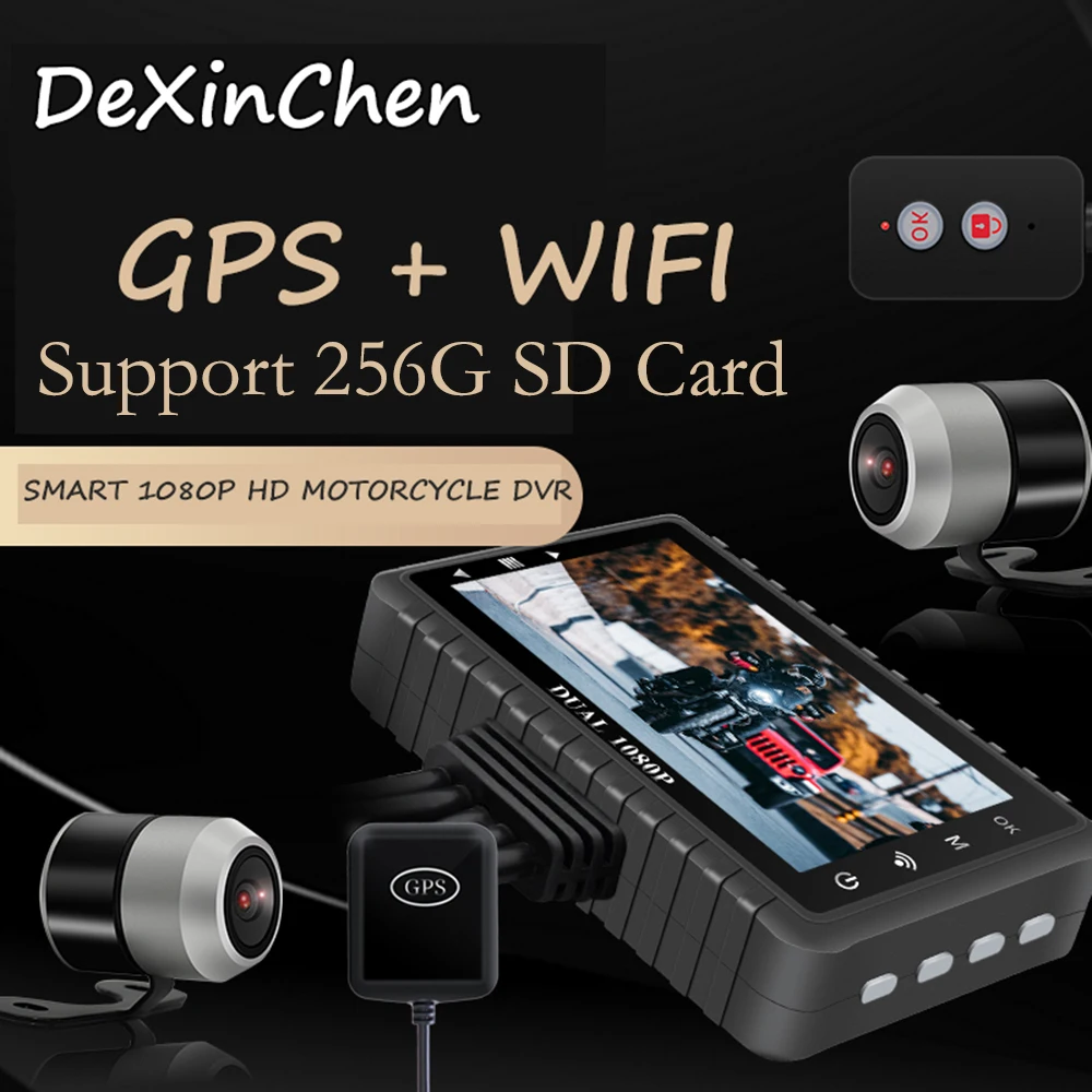 3 0 &quotWI FI GPS dvr для мотоциклетных видеорегистратор в байкерском стиле из