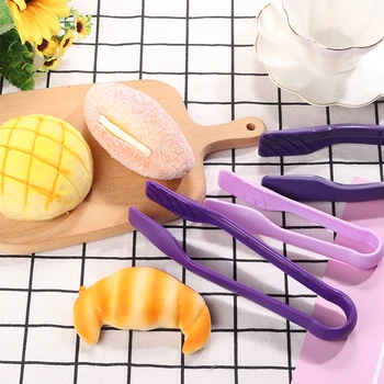 

3in1 Mini Plastic Food Tong Anti-slip BBQ Salad Bacon Steak Clip Clamp Kitchen Cooking Utensils For Child Food Grade S/M/L