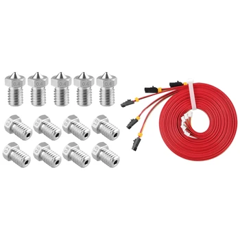 

13 Pieces Stainless Steel 3D Printer Nozzles with 5Pcs 1M NAMA17 42 Stepper Motor Cables