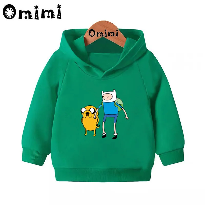 Adventure Time Finn& Jaker/забавные свитшоты; детские толстовки с капюшоном; крутой пуловер для малышей; топы для девочек и мальчиков; осенняя одежда; KMT5200