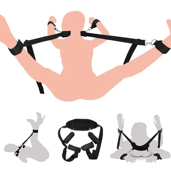 Bondage Gear Handcuffs For Sex Open Leg Ankle Neck Cuffs Strap Restraint Sex Toys For Woman Couples Slave Flirt BDSM Bondage Set 6