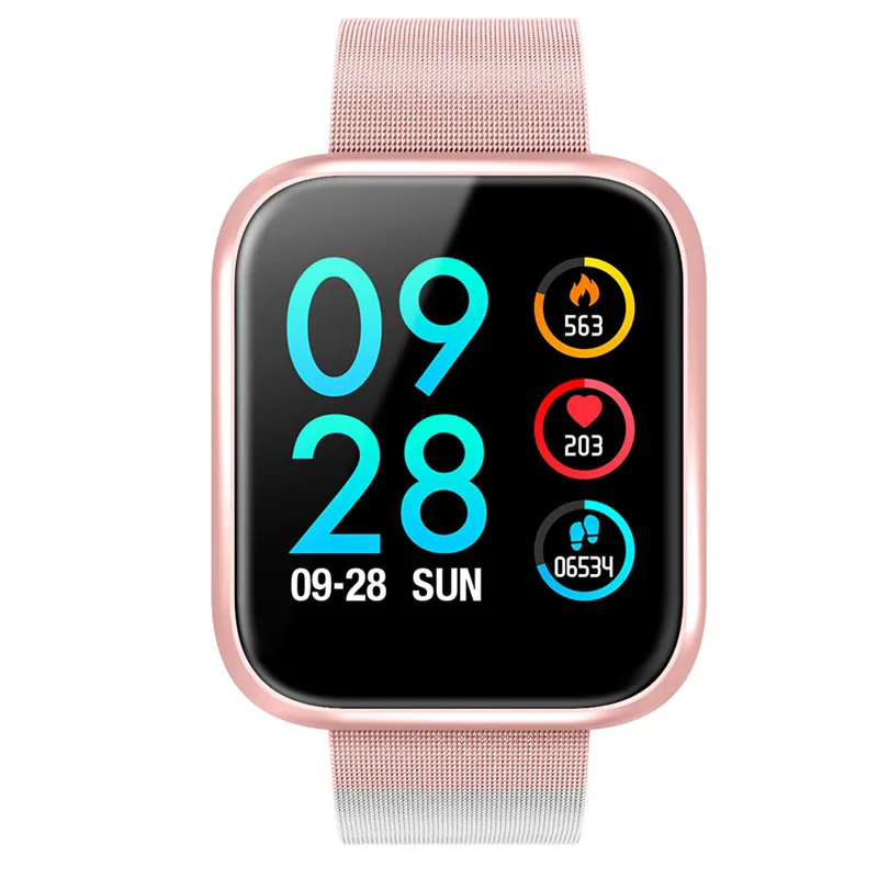Женские IP68 Водонепроницаемые Смарт-часы P70 P68 Bluetooth 4,0 Смарт-часы для Apple IPhone xiaomi LG монитор сердечного ритма фитнес-трекер - Цвет: P70-pink steel