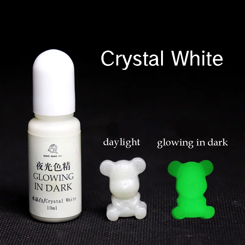 Crystal white QIAOQIAO DIY 10 г/бутылка УФ смола светящийся в темноте пигмент DIY ручной работы искусство ремесла окрашивающий краситель - Цвет: Crystal white