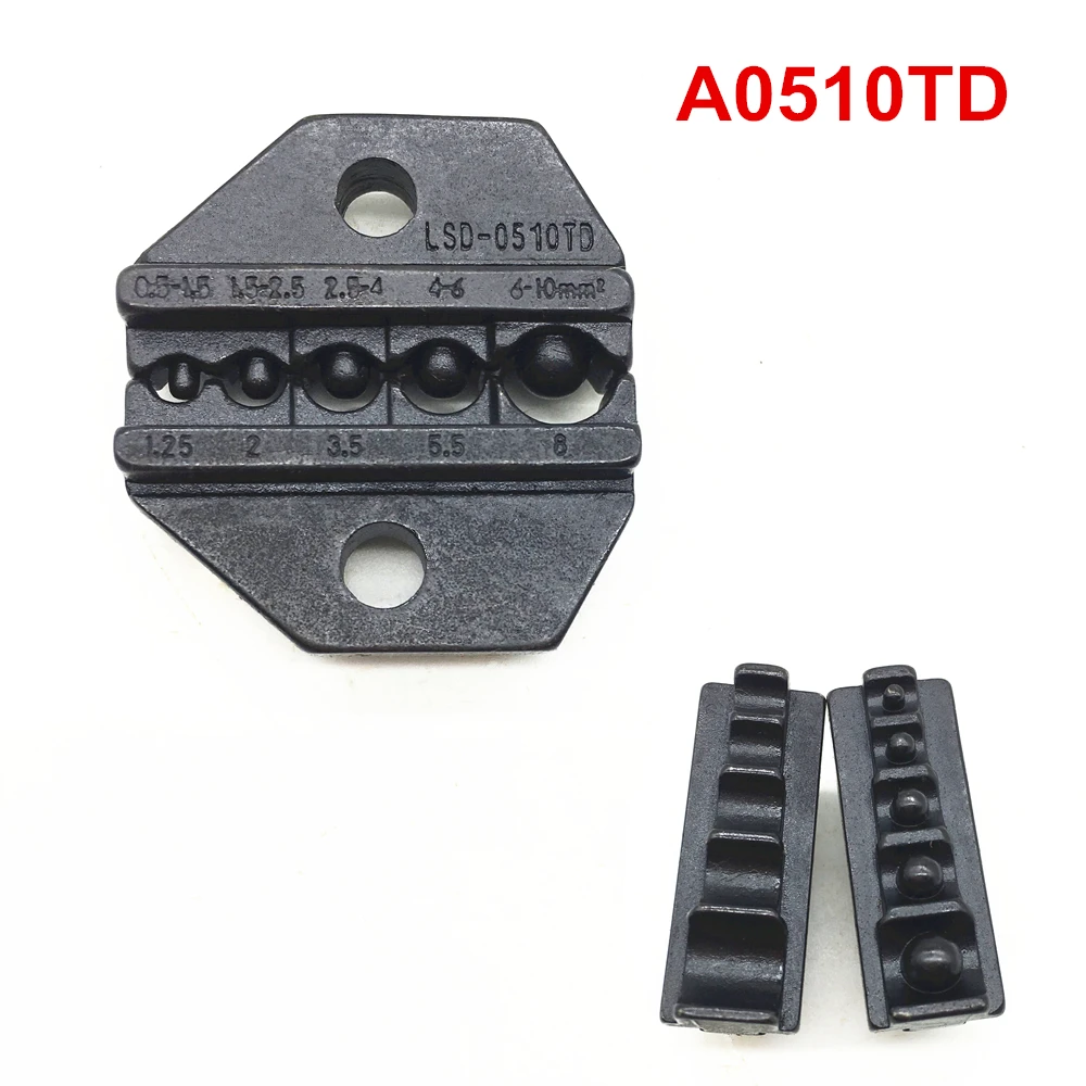 Обжимной штамповочный набор A0510TD обжимные челюсти для неизолированных кабельных наконечников 22-8AWG 0,5-10mm2