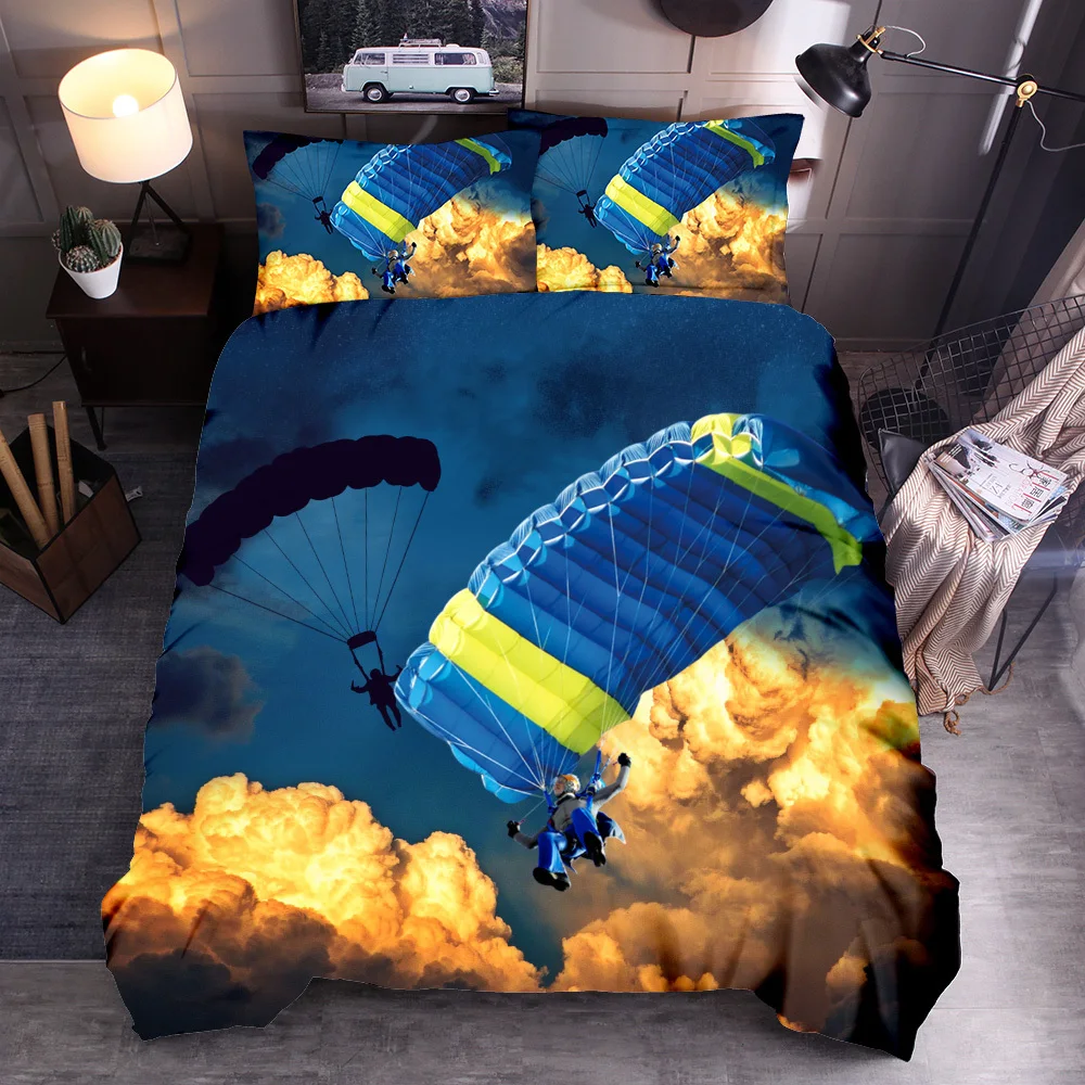 

3d Extreme Sport parachute Duvet Cover Set Single double Twin/Queen 2pcs/3pcs bedding sets Bed Linen