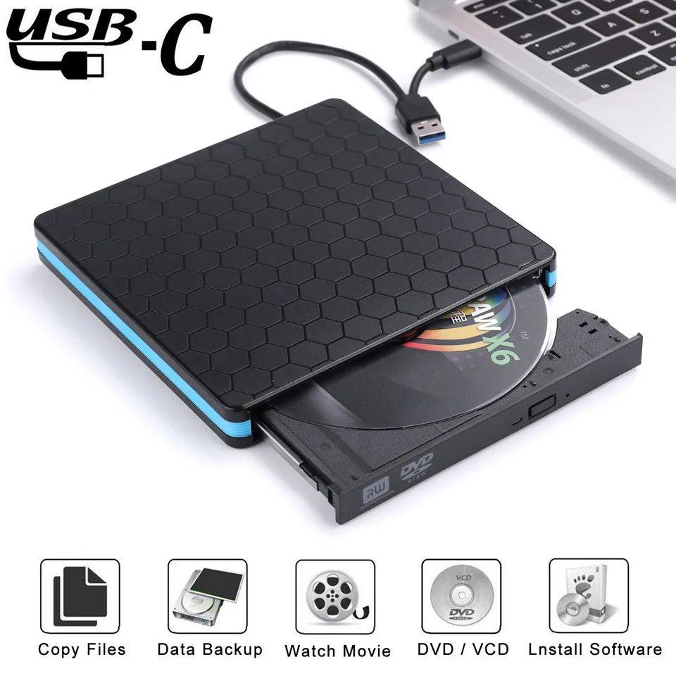Универсальный внешний DVD/CD/ VCD привод с разъемом USB 3 0 горелка RW SVCD проигрыватель