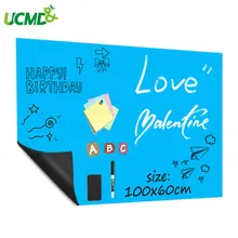 DIY синий цвет дети граффити живопись обучение в письменной форме Белая Доска стикер сухой протирать железа держать магниты домашний декор для стены