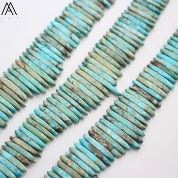 

Natural Sea Sediment Jaspers Stick Point Loose Beads,Cut Slice Point Emperor Pendant Beads Strands For Women FF-30AMBE