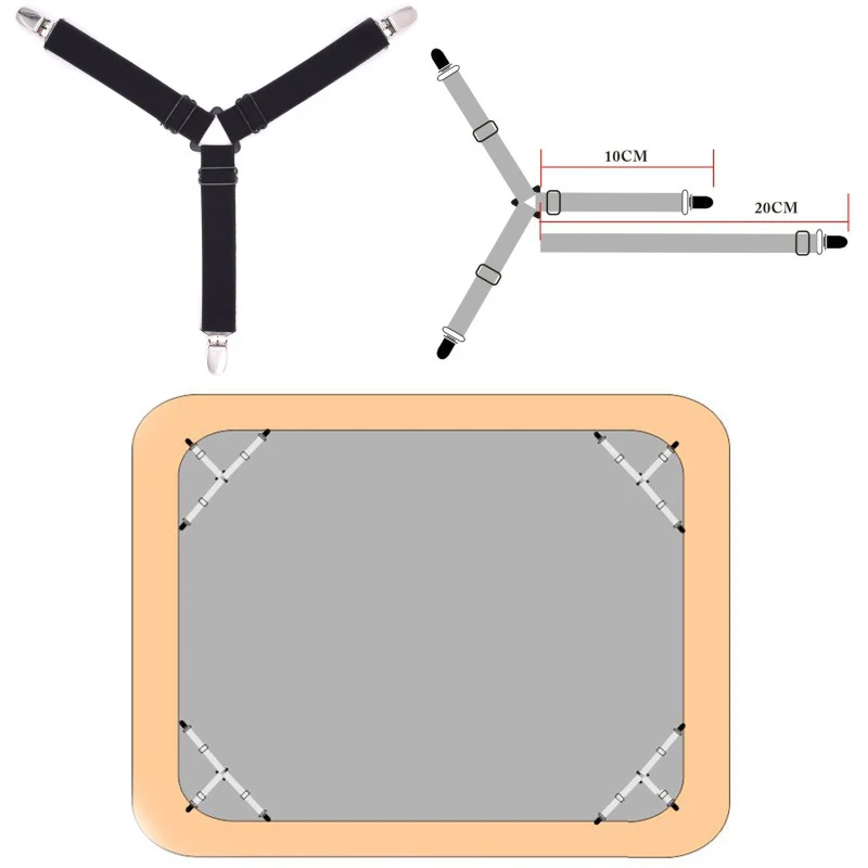 

Securing Clip Sling Fastener Slip-On Sheets One Size Cloth Strap Metalclip Mattress Holder Clips Elastic Band Furniture