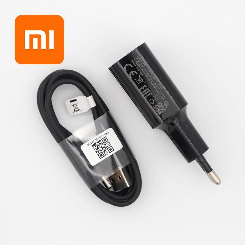 Charger and Cable xiaomi 5 В/2A быстрое зарядное устройство EU QC3.0 Быстрая зарядка usb type C кабель для mi 9 8 se mi 6 a1 a2 mi x max 2 3 mi 8 6 redmi note 7 - Цвет: Charger and Cable