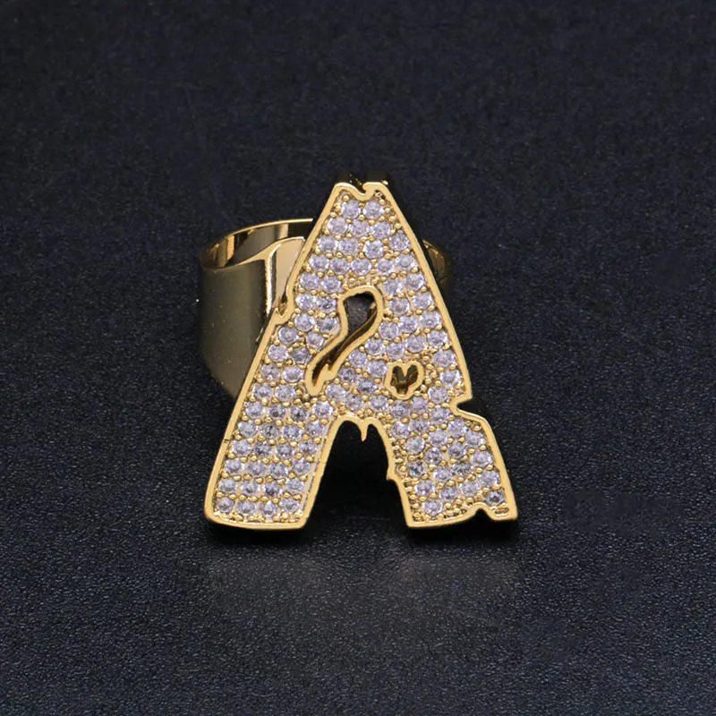 Хип-хоп AAA кубическая циркониевая подвеска Bling Iced Out Bubble кольцо с гравировкой Bling CZ кольца женские мужские Клубные рапперы ювелирные изделия регулируемый размер