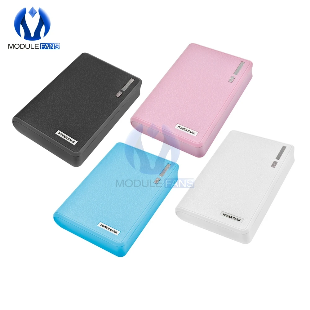 

Candy Color 4X18650 Power Bank Battery Storage USB Power Battery Storage Case Box Holder Leads 18650 Holder Box Shell Organizer