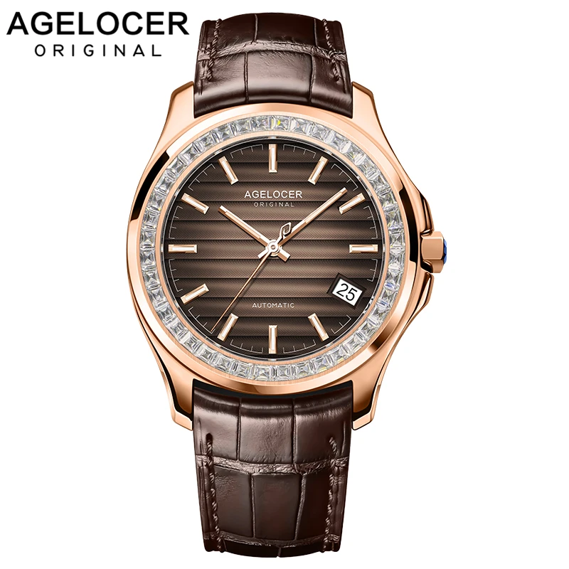 Watch Men Brown Power Reserve 80h Self-wind Mechanical Watch Gold Business Man Watch Mens AGELOCER Watch Swiss Top Brand Luxury Watch Men Brown Power Reserve 80h Self-wind Mechanical Watch Gold Business Man Watch Mens AGELOCER Watch Swiss Top Brand Luxury