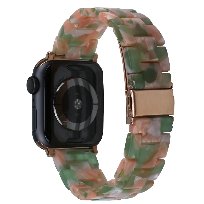 Ювелирный Браслет из полимерного материала, черепаховый ремешок для Apple Watch, ремешок 38 мм, 40 мм, 42 мм, 44 мм для Apple iWatch, ремешок серии 2, 3, 4, 5