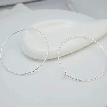 

Ice River Real S925 Sterling Silver Large Hoop Earring Women Charm Metal Earrings Girls Party Trendy Jewelry 1 Pair