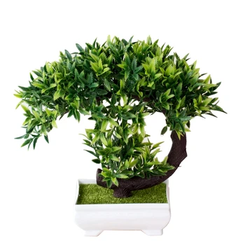

Artificial Tree Potted Artificial Plant Pine Tree Bonsai Stage Garden Wedding Party Decor,Desktop Ornaments,Decor,Green