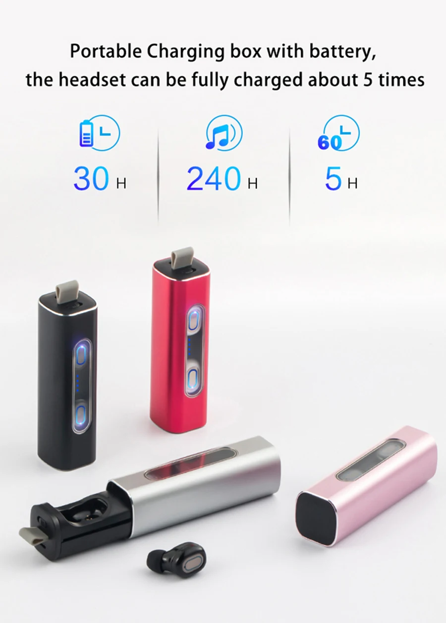 Мини Спортивные 5,0 Bluetooth наушники 3D стерео музыкальные наушники водонепроницаемые беспроводные наушники Hands-Free, вкладыши гарнитура с power Bank