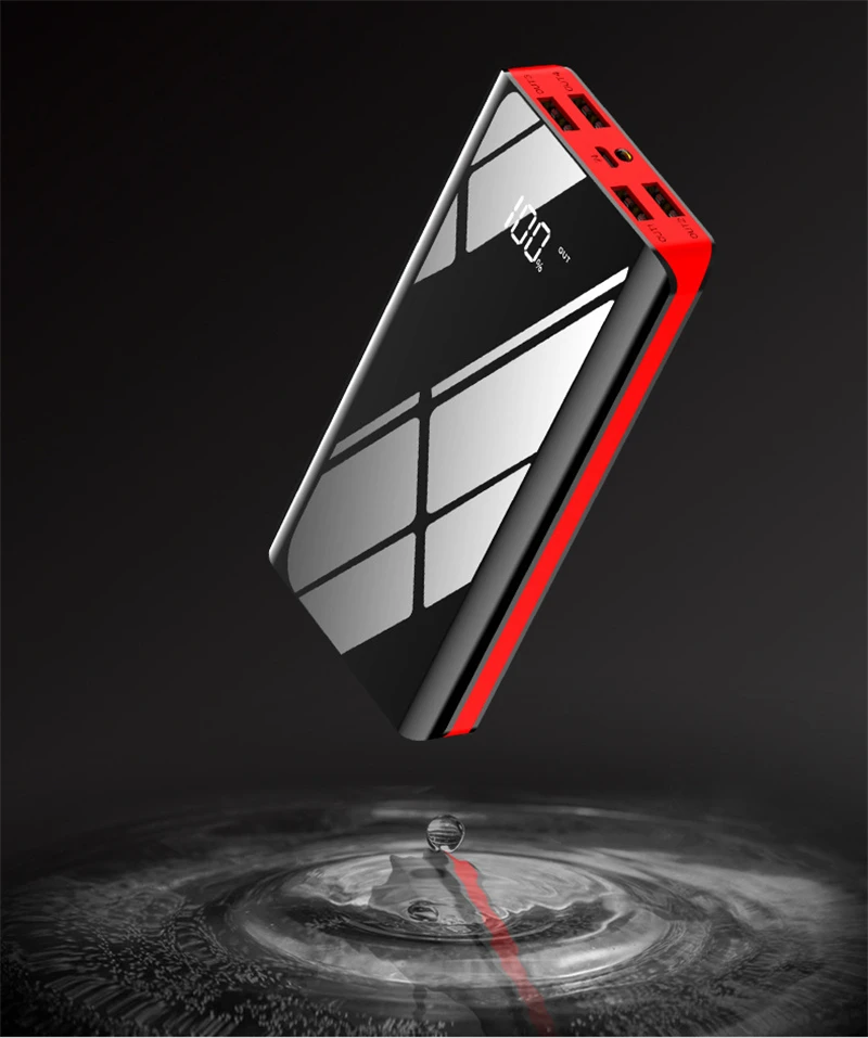 

30000mAh Power Bank Portable Charging Mirror Screen Powerbank External Battery Pack For Xiaomi mi 9 iphone 11 pro max