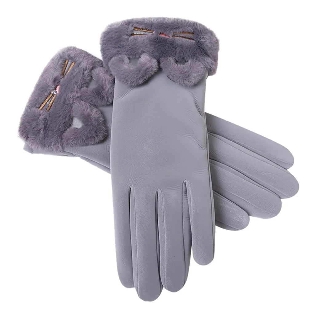 Woman gloves Winter warm wool gloves Touch Screen phone cute pink color Cycling gloves outdoor keep warm skiing mittens