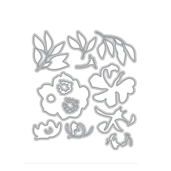 

2019 3D DIY New Layer Metal Cutting Dies and Scrapbooking For Paper Making Hibiscus Garden Flowers Embossing Frame Card Dies Set