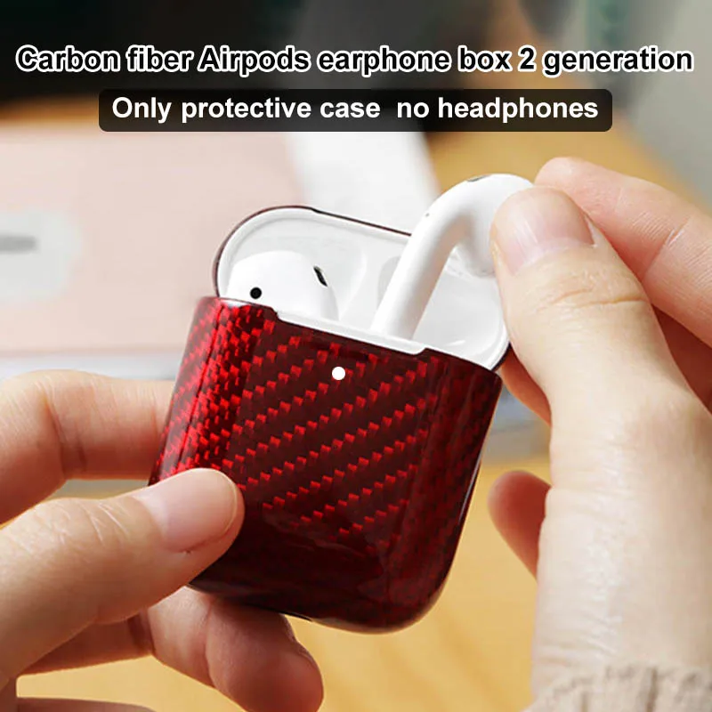 

Carbon Fiber Hardshell Case Protection Box Compatible with Apple Airpods 2 OD889